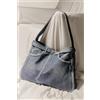 Desigual, Borsa grande in pelle denim studio, Lamb Leather, Blu, U