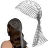 TIHNY fascia chainmail con strass, rete elegante, gioiello per capelli donna per feste e disco, Argento