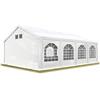 TOOLPORT Tendone per Feste Gazebo 4x8 m Bianco PE 550 N Impermeabile Protezione UV Tenda Giardino Sagre Eventi Mercati Esterno con Telaio a Pavimento