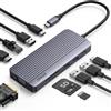 Anker Hub USB-C Anker Dual-Display (10-in-1), con uscita HDMI 4K@30Hz, alimentazione fino a 85W, porte dati USB-C e USB-A da 5 Gbit/s, compatibile con MacBook, Lenovo, Dell XPS e laptop HP (modello A83C20A1)