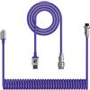 XINMENG Cavo a spirale XINMENG X MAMBASNAKE C01, da USB-C a USB-A, cavo HyperSpeed da 8 kHz per tastiere da gaming, cavo USB-C personalizzato in TPU con connettori metallici, compatibile con PC/telefono - Viola