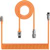 XINMENG Cavo a spirale XINMENG X MAMBASNAKE C01 per tastiera da gioco, cavo HyperSpeed di tipo C con frequenza di ritorno di 8 kHz, cavo USB-C personalizzato in TPU con connettori metallici, compatibile con PC/telefono - Arancione