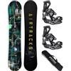 Airtracks Snowboard Set Tavola Data Flat Zero Rocker Wide Uomo + Attacchi Master + Sacca Nuovi 150 155 160 164 cm