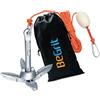 BeGrit Kit di Ancoraggio per Piccole imbarcazioni, Pieghevole, in Acciaio al Carbonio, per Canoa, Jet Ski, SUP e Paddle, 0,7 kg, con Corda di Traino da 10 m, Borsa per Il Trasporto