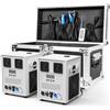 Erreyht Set di 2 macchine pirotecniche Cold Spark 750W D-MX con flightcase, telecomando per feste, Halloween, Natale, matrimoni, eventi sportivi Bianco