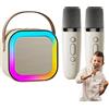 Moreeulsi Macchina per karaoke portatile, altoparlante karaoke wireless - Microfono altoparlante portatile per karaoke, microfono wireless, karaoke multifunzionale per casa, all'aperto