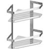 Metaform Angoliera con mensole per doccia doppio ripiano in acciaio inox 304 Metaform