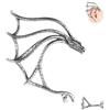 6ixGosh Orecchino in acciaio inox con drago gotico, oro/argento/nero | 1 paio di orecchini retrò a forma di drago, stile punk, serpente, drago, pesce, coccodrillo, polsino avvolgente per