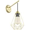 Eglo lampada da parete Tarbes, a luce singola per interni, in metallo in | ottone spazzolato, illuminazione per soggiorno o sala, presa E27