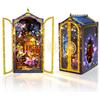Cuteefun DIY Book Nook Kit, Casa in Miniatura da Costruire per Adulti | Casa Delle Bambole con luci LED, Creativo per la Decorazione Della Libreria, per Compleanni, Natale (Giardino Magico)