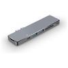Nilox Docking Station USB-C Nilox Silver Alluminio per MacBook Pro e Notebook [NLX-2TC-HUBAPP]