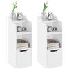 Yaheetech Set di 2 Comodino Stretto, Comodino con Cassetto, 2 Scomparti Apert e Ripiano Superiore, Tavolino da Notte Salvaspazio per Camera da Letto, Soggiorno, Bianco 25 x 35 x 65 cm