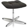 HJH Office 671005 Sgabello con Sedile Imbottito SARANTO Tessuto, regolabile in altezza, Pouf in stile retró, Nero