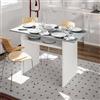 Dmora Tavolo Allungabile Salvaspazio Garland in Legno, 2-4 Posti con apertura a libro e vano contenitore, Per cucina, 35/70h77 cm Bianco Cemento