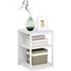 Furinno 20293WHSWH Camnus Tavolino da Tavolo, Comodino, Legno Ingegnerizzato, Solido Bianco, 38.6 W x 51.1 H x 39.9 D Cm