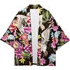 CIZEUR Camicia Kimono T Shirt Uomo Maniche 3/4 Cardigan Giacca Top Casual Camicetta Vintage Elegante Estiva Coppia