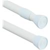 Relaxdays Asta a Pressione per Tende, Telescopica 66-110 cm, Bastone Estensibile Appendiabiti, in Acciaio Inox, Bianco