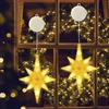 CNMTCCO 2 Pezzi Stelle di Natale Luminose LED, Luci Natalizie a Stella, Decorazioni Natalizie per Finestre, Timer, Ventosa, Luci a Stella per Interno ed Esterno, Matrimonio e Natale