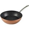 WECOOK! Professional Padella Profonda, Induzione, 28cm, Antiaderente Ecologico in Pietra senza PFOA, Alluminio Forgiato, 2,8 mm Spessore, Rame, Maniglia in Acciaio Inox, Vitroceramica, Gas, Forno