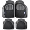 Goodyear GOD9024 1 Set di Tappetini in Gomma e Moquette, 4 Pezzi Tagliati, Nero