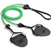 UnifearPro Training Pull Strap Attrezzo Trazione Elastico Allenamento Corda Resistenza Nuoto Cinghia Esercizi Costruzione Durevole Anti-strappo con Palette, Nero+Verde, 50 Libbre
