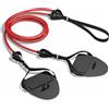 UnifearPro Training Pull Strap Attrezzo Trazione Elastico Allenamento Corda Resistenza Nuoto Cinghia Esercizi Costruzione Durevole Anti-strappo con Palette, Nero+Rosso, 30 Libbre