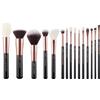 Jessup Professional Set di pennelli da trucco da 15 pezzi, nero