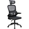 Mars Gaming MGC-ERGOPRO, Sedile imbottito, Schienale in mesh, Nero, Nero, Cotone, Mesh