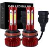 ASLENT 2 pezzi H11 4 lati Cob H7 H8 HB3 9005 HB4 9006 fari a led 10000LM lampadine per auto fendinebbia automatico 8000K 6000K senza ventola Mini Led V4