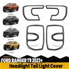NONE Per Ford Ranger T9 2023 2024 2025 Copertura Fari e Luci Posteriori Nero Opaco Copertura Luci Anteriori+Posteriori Wildtrak Sport ABS 4 Pezzi/Set