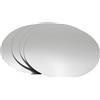 TENDANCE Set di 4 specchi rotondi Stella Esagono Cuore Adesivi Decorazione per parete Casa Colore argento