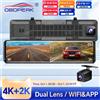 OBDPEAK H8 4K + 2K Dash Cam GPS WIFI Anteriore 4K Retrovisore con Videocamera Posteriore 2K Registratore DVR per Auto