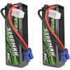 OVONIC Batteria Lipo OVONIC 80C 3S 5200mAh 11.1V con Connettore EC5 per Auto e Camion RC in Scala 1/10, 1/8, 1/7, Buggy e Truggy, Confezione da 2 Pezzi