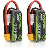 OVONIC Batteria Lipo OVONIC 3S 2200mAh 35C 11.1V con Connettore XT60 per Aeromodelli RC, Quadricotteri, Elicotteri, Robotica, Droni FPV, Confezione da 2