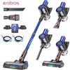 Erabros EV2 450W 55Kpa Aspirapolvere Senza Fili ad Alta Potenza di Aspirazione, Pulitore Portatile Intelligente per Casa con Display LED, per Pavimenti e Tappeti