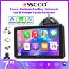 ESSGOO Autoradio Portatile Universale con Touchscreen da 7"/9'', Carplay Wireless, Android Auto, BT, Mirror Link, AUX, Controllo Vocale, FM