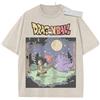 Bandai T-shirt sportiva a maniche corte multicolore unisex in puro cotone lavato stile retrò Dragon Ball Goku con mostro viola