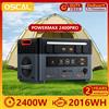Oscal PowerMax2400pro Stazione di Alimentazione Portatile, Ricarica Rapida in 1.2H, Doppi Altoparlanti, Controllo e Monitoraggio Tramite App Intelligente, Generatore 2016Wh 2400W