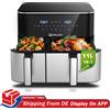 NONE Friggitrice ad Aria Calda a Doppia Zona 4L+7L, 2600W con Doppio Elemento Riscaldante, Ideale per Famiglie da 5-6 Persone, Controllo Temperatura Touchscreen per Cottura Senza Olio, Nera
