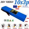 Batteria al Litio Ricaricabile 36V 100Ah, Pacco Batterie 18650 10S3P 1000W, Batteria per Scooter Elettrico 36V Modificata con BMS, SYP XT60 JST