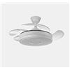 Fabrilamp DANI BLANCO - Fabrilamp, Ventilatore Dani 59w in Metallo Bianco con 4 pale deployabili Ultra-silenzioso 107d 6980lm 3000-4000-6000k LED Dimmerabile con Telecomando, Timer e Memoria - Aprile 2026