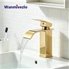 Wanmivezlo Rubinetto a Cascata per Lavabo da Bagno, Miscelatore per Lavabo da Appoggio con Montaggio su Piano, Miscelatore Acqua Calda e Fredda