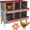 NONE Nido per galline Garvee a 6 scomparti in acciaio zincato con 6 uova da addestramento, vassoio estraibile con accesso frontale, facile montaggio a parete per pollaio da giardino