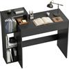 HOMCOM Scrivania HOMCOM con contenitore, scrivania per computer con 3 vani portaoggetti e ripiani a cassetto, 100x40x90 cm, Nera