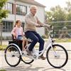 Daibot Bicicletta elettrica a 3 ruote da 24 pollici per adulti con cestino, triciclo elettrico con sedile posteriore, bicicletta elettrica con batteria rimovibile