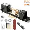 DWiusty Tornio per legno mini aggiornato, macchina utensile da banco a velocità variabile regolabile per fai da te, fresatrice per legno, set di utensili rotanti per lucidatura e foratura di perline