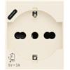 Vimar 30210.USBC Linea presa SICURY 2 poli + T 16A universale + USBC canapa | Presa universale SICURY 16 A con porta USB-C 15 W (5 V, 3 A), 2 moduli, colore canapa