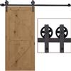 EasyComfort Kit Porta Scorrevole 100kg max in Acciaio con Binario, Ganci, Fermi, Viti e Bulloni, 183x4x0.6 cm