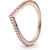 PANDORA Timeless - Anello Desiderio scintillante placcato in oro rosa 14k, con pietre di zirconia cubica rosa (fancy fairy tale pink)
