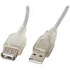 Lanberg Cavo Lanberg USB 2.0 M/USB 2.0 F 1,8m bianco [CA-USBE-12CC-0018-TR]